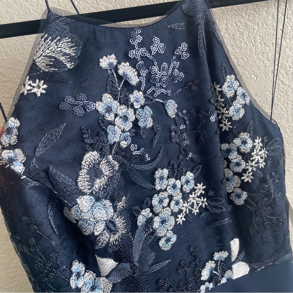 NWT Aidan Mattox Women's Embroidered Sequin High Low Gown - Picture 5 of 9